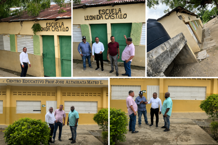 Director Distrital y Comisión técnica evalúa centros educativos en San Juan Oeste para instalación de aulas prefabricadas