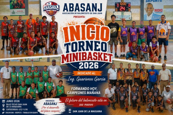 Inicia con gran entusiasmo el Torneo Minibasket y U16 2026 de ABASANJ dedicado al Ing. Guarionex García